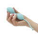 Роскошные вагинальные шарики PILLOW TALK - Frisky Teal с кристаллом, диаметр 3,2см, вес 49-75г