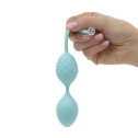 Роскошные вагинальные шарики PILLOW TALK - Frisky Teal с кристаллом, диаметр 3,2см, вес 49-75г