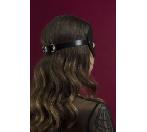 Маска кішечки Feral Feelings - Kitten Mask, натуральна шкіра, чорна