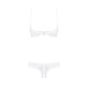 Еротичний комплект з бюстгальтером-получашкою Obsessive Alabastra S/M, білий, трусики з доступом