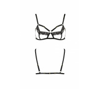 Бюстгальтер-стрепи з мереживом Solon Bra black XXL/XXXL — Passion Exclusive: трусики в комплекті