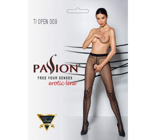 Колготки с открытым доступом Passion TIOPEN 009 black 5 (20 den), имитация ботфорт