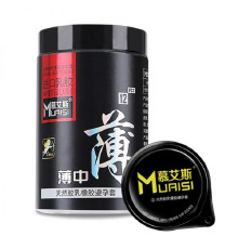 Набор презервативов с повышенным количеством смазки 0.02 мм Black, 12 шт