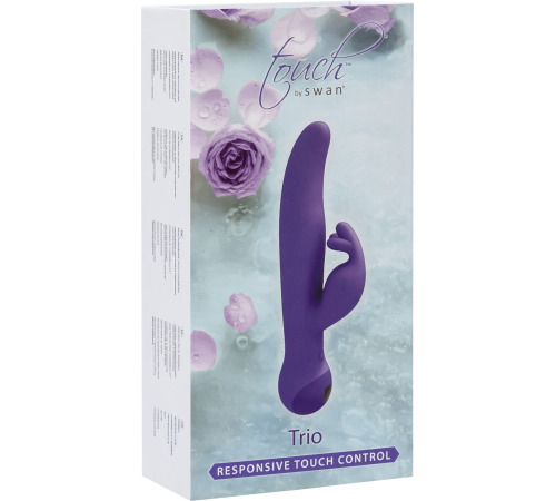 Вибратор-кролик Touch by SWAN - Trio Purple, сенсорное управление, ротация, диаметр 3,8 см