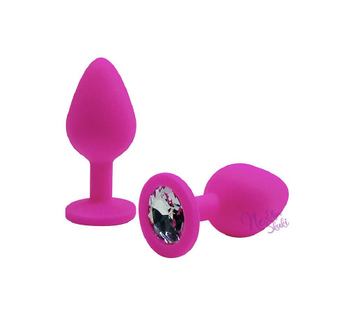 Силіконова анальна пробка з кристалом L