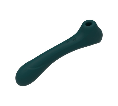 Вибратор и вакуумный клиторальный стимулятор 2-в-1 Alive Quiver Teal обновленная модель