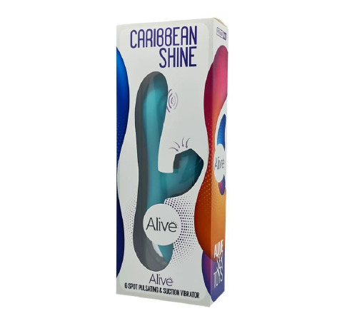 Вибратор-кролик 3в1 Alive Caribbean Shine Blue с вакуумом и пульсирующей стимуляцией точки G