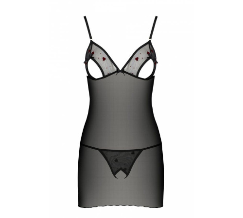Сорочка з вирізами на грудях + стрінги LOVELIA CHEMISE black L/XL - Passion