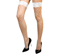 Панчохи у велику сітку Anne De Ales ERICA T4 White