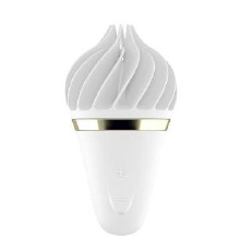 Мороженка спиннатор Satisfyer Lay-On - Sweet Treat White/Gold, 10 режимов работы, водонепрониц.