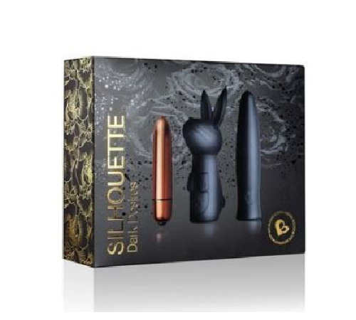 Вибронабор Rocks Off Silhouette — Dark Desires: вибропуля и две силиконовые насадки