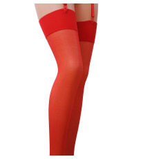 Классические чулки под пояс с широкой резинкой ST001 1/2 burgundy - Passion