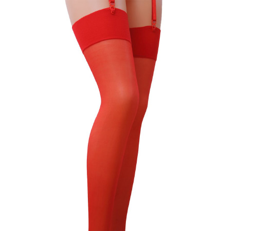 Класичні панчохи під пояс із широкою гумкою ST001 1/2 burgundy - Passion