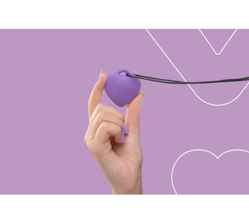 Мини-вибратор «Сердечко» FairyGasm PleasureStone violet, 9 режимов, на шнурке