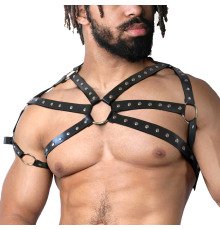 Мужская портупея Art of Sex - Ares , натуральная кожа, цвет Черный, размер L-2XL