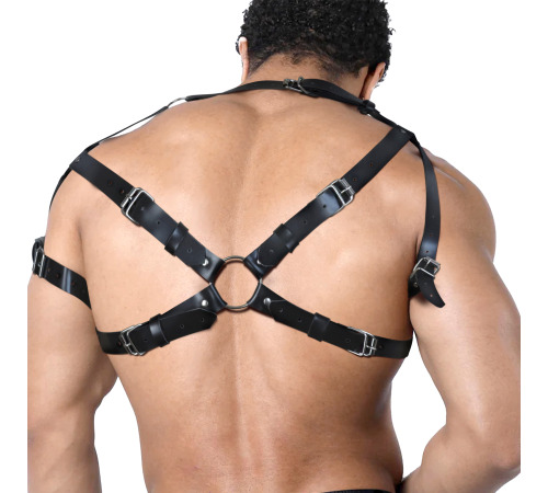 Мужская портупея Art of Sex - Ares , натуральная кожа, цвет Черный, размер L-2XL