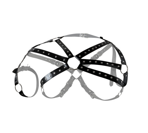 Мужская портупея Art of Sex - Ares , натуральная кожа, цвет Черный, размер L-2XL