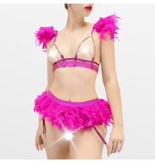 Сексуальний комплект білизни Angel розмір XS-M, колір Фуксія