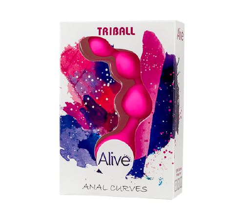 Анальні кульки Alive Triball Pink, силікон макс. діаметр 2 см