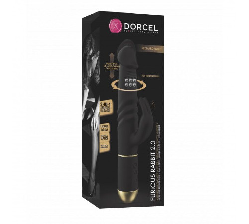 Вібратор Dorcel Furious Rabbit 2.0 зі зворотно-поступальними рухами головки, перезаряджуваний