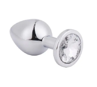 Анальная пробка Silver Metal Diamond, M
