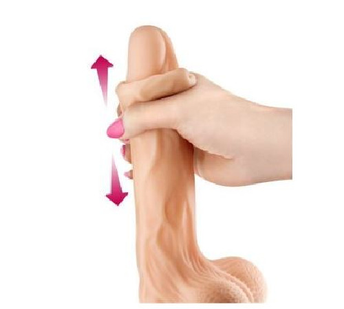 Фаллоимитатор с подвижной крайней плотью Real Body - Real Max, диаметр 4,3см, TPE