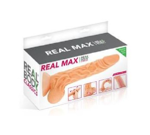 Фаллоимитатор с подвижной крайней плотью Real Body - Real Max, диаметр 4,3см, TPE