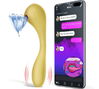 Вакуумный вагинально-клиторальный стимулятор Magic Motion Bobi Yellow, управление со смартфона