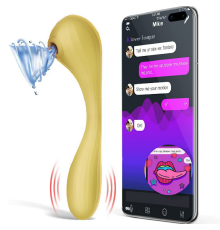 Вакуумный вагинально-клиторальный стимулятор Magic Motion Bobi Yellow, управление со смартфона