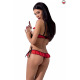 Комплект белья CHERRY SET OpenBra red L/XL - Passion Exclusive: открытый лиф, трусики-юбочка