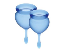 Набір менструальних чаш Satisfyer Feel Good (dark blue), 15мл та 20мл, мішечок для зберігання