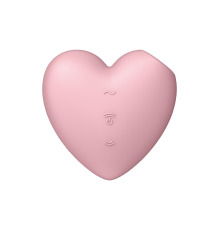 Вакуумный стимулятор-сердечко с вибрацией Satisfyer Cutie Heart Light Red