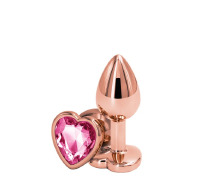 Анальна пробка REAR ASSETS ROSE GOLD HEART PINK, S