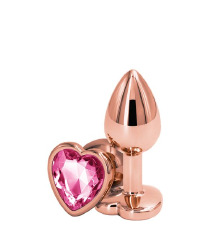 Анальна пробка REAR ASSETS ROSE GOLD HEART PINK, S