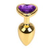 Анальна пробка Gold Metal Heart Dark Violet, M