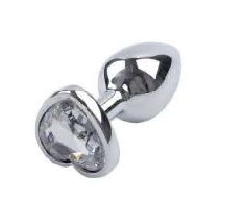 Анальна пробка, Silver Heart Diamond, M
