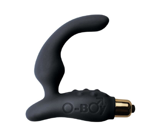 Вибромассажер простаты Rocks Off O-Boy Black для новичков, макс диаметр 30мм, массаж промежности
