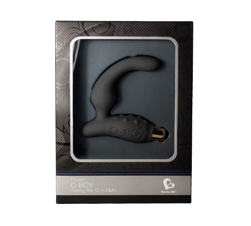 Вибромассажер простаты Rocks Off O-Boy Black для новичков, макс диаметр 30мм, массаж промежности