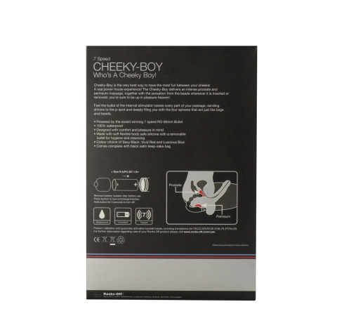 Вибромассажер простаты Rocks Off Cheeky-Boy Black, массаж промежности, макс диаметр 3,5см