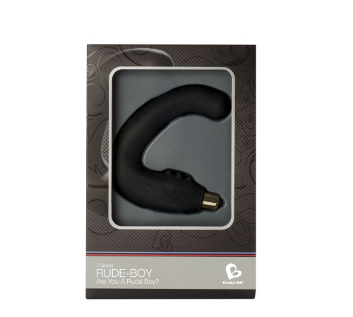 Вібромасажер простати Rocks Off Rude-Boy Black, масаж промежини, макс. діаметр 2,5 см