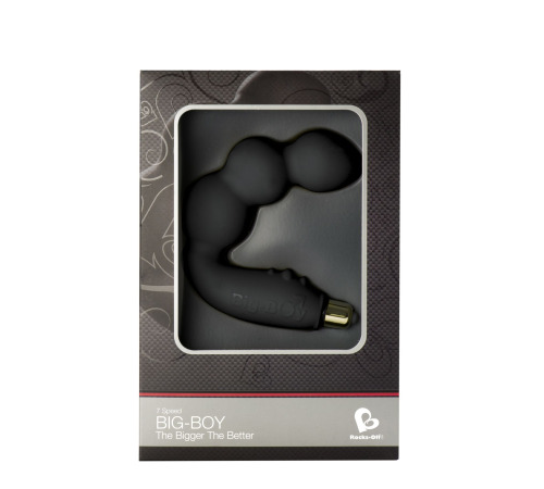 Вібромасажер простати Rocks Off Big-Boy Black, масаж промежини, макс. діаметр 4,5 см