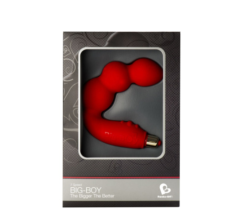 Вибромассажер простаты Rocks Off Big-Boy Red, массаж промежности, макс диаметр 4см