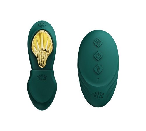 Смарт-вібратор у трусики Zalo - AYA Turquoise Green, насадка та пульт ДК