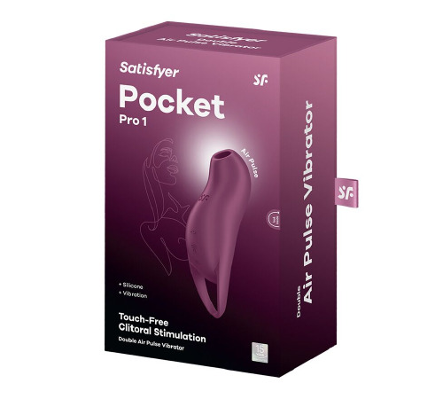Вакуумный клиторальный стимулятор с вибрацией Satisfyer Pocket Pro 1 Purple