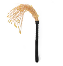 Золотой флоггер с ципями декорированный листками