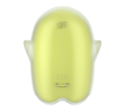 Вакуумный клиторальный стимулятор с вибрацией Satisfyer Glowing Ghost Yellow, светится в темноте
