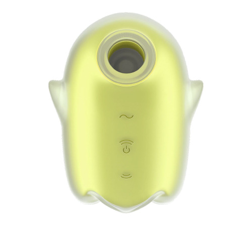 Вакуумный клиторальный стимулятор с вибрацией Satisfyer Glowing Ghost Yellow, светится в темноте