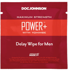 Пролонгирующая салфетка Doc Johnson Power+ Delay Wipe For Men с экстрактом йохимбе
