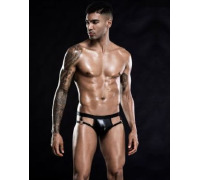 Лакові чоловічі труси з відкритою попкою, One Size Black