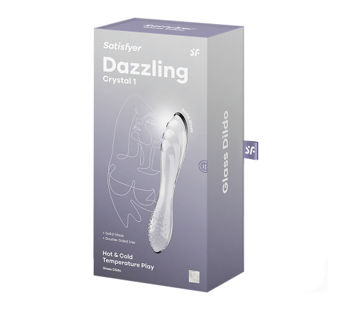 Двусторонний стеклянный дилдо Satisfyer Dazzling Crystal 1 Transparent, очень прочный, без стоппера